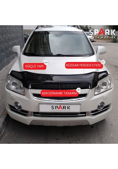 Chevrolet Captiva 2006-2012 Yıl Aralığı Uyumlu Kaput Rüzgarlığı 4mm Siyah