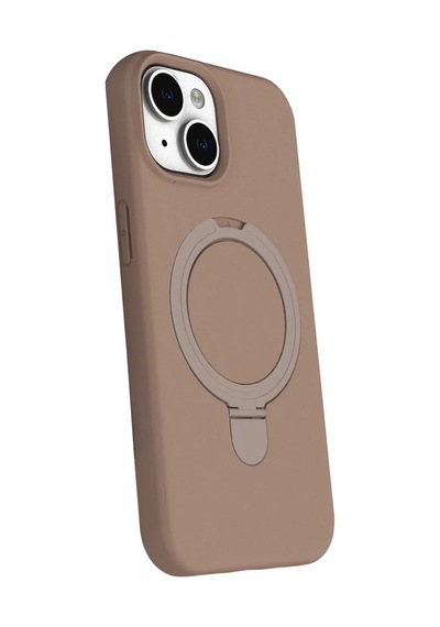 Apple İphone 15 Regal Magsafe Standlı Kapak - Çöl Titanyum