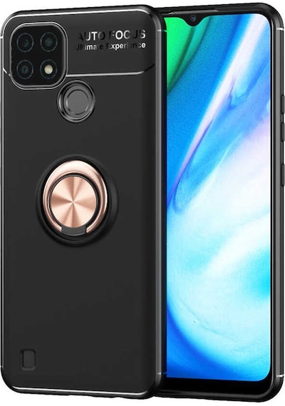 More Tr Realme C21 Kılıf Mtr Ravel Silikon Kapak - Siyah-rose Gold