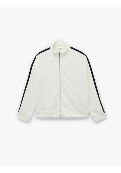 Koton Üç İplik Şerit Detaylı Uzun Kollu Dik Yaka Fermuarlı Sweatshirt Beyaz 6wak10054ek Beyaz Koton Üç İplik Şerit Detaylı Uzun Kollu Dik Yaka Fermuarlı Sweatshirt Beyaz 6wak10054ek Beyaz