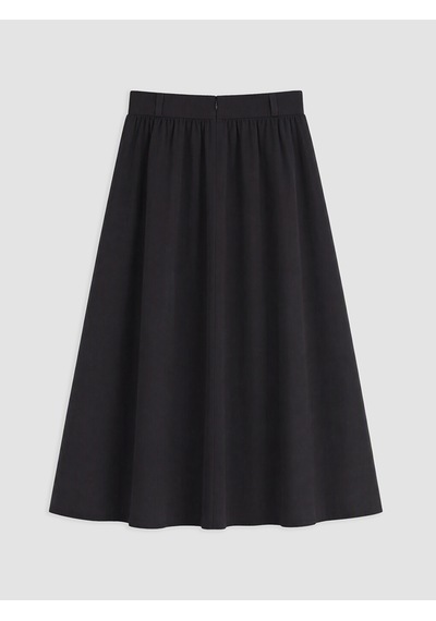 Lcw Modest Siyah Beli Lastikli Poplin Kloş Etek