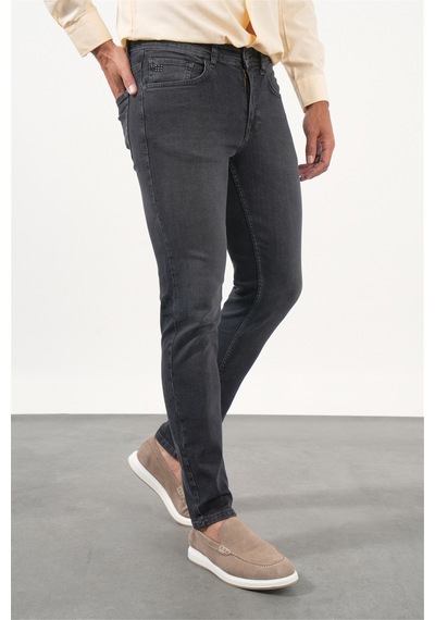 İmza Füme 5 Cep Slim Fit Casual Pamuklu Denim Pantolon 1023260170 Antrasit
