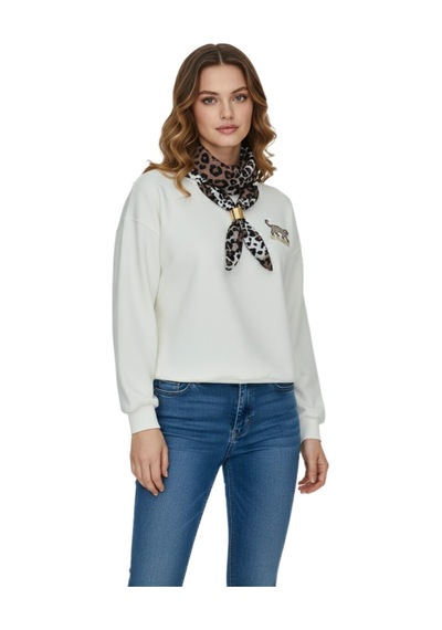 Baglan Kadın Spor Sıfıryaka Sweatshirt Fular Lı Bgl-st05062 Krem