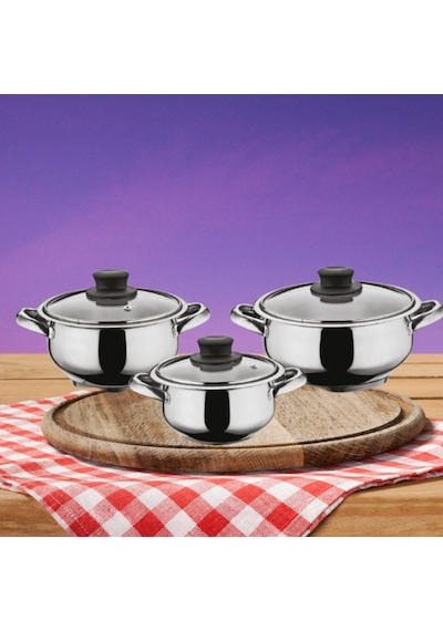 Has Cevher Homer Perfect 6 Pcs Milenyum Tencere Seti 14/16/18