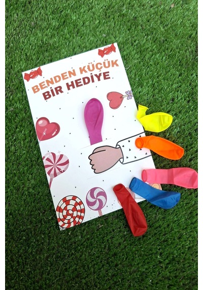 Balon Kartı 10 Adet Renkli Balonlar Ve Özel Kart - Doğum Günü Hediyesi - Öğrenci Hediyesi