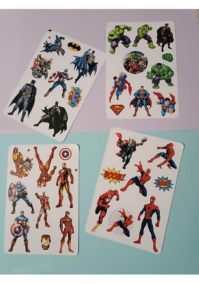 Süper Kahramanlar Hulk Örümcek Adam İronman Etiket Sticker