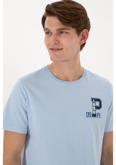 U.S. Polo Assn. Erkek Regular Fit Bisiklet Yaka Açık Mavi Tişört 50306897-VR003