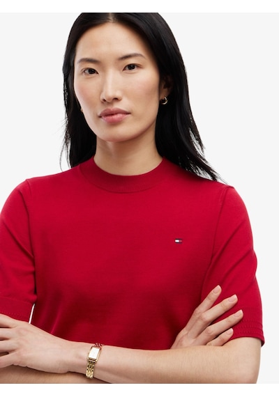 Tommy Hilfiger Cotton Jersey Fıne C-nk Ss Swt Kadın Kırmızı Kazak - Ww0ww49705 Tommy Hilfiger Cotton Jersey Fıne C-nk Ss Swt Kadın Kırmızı Kazak - Ww0ww49705
