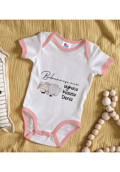 Bk Kids Kişiye Özel Pembe Bebek Body Zıbın - Model 90 Çok Renkli