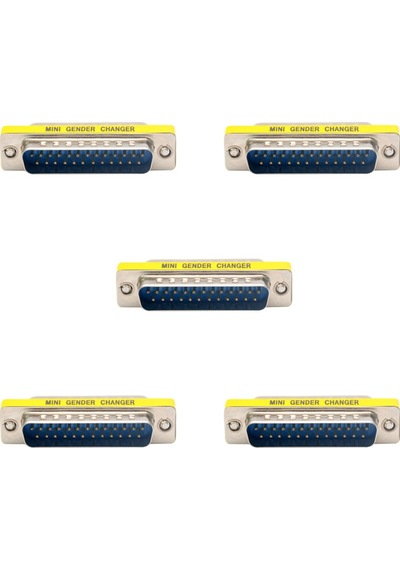 25 Pin Lpt Paralel Port Erkek - Erkek Çevirici Dönüştürücü 5'li Set