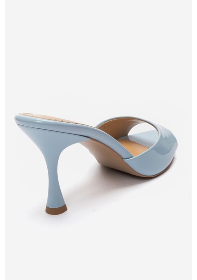 Luvishoes Tıera Bebe Mavi Rugan Kadın İnce Topuklu Terlik