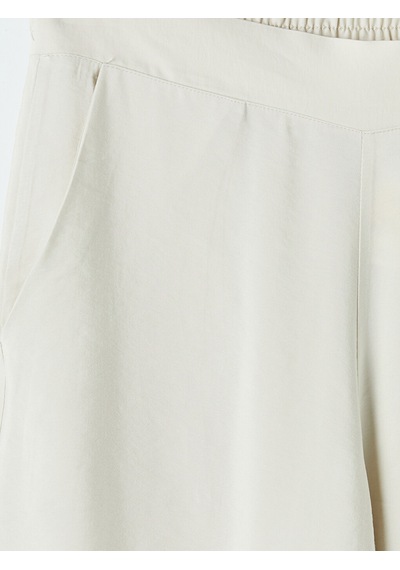 Lcwaıkıkı Classic Bej Beli Lastikli Modal Karışımlı Kadın Pantolon