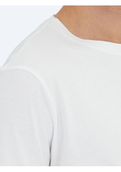 Kip Unisex Beyaz Düz Bisiklet Yaka %100 Pamuk T-shirt Beyaz