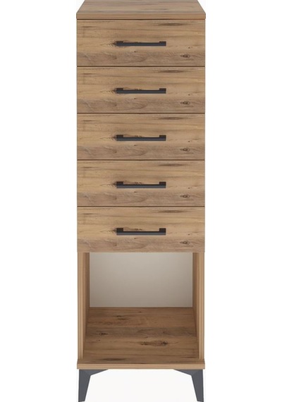 Arges Dolap 5 Çekmeceli 44x30x134 Çam-çam Çam