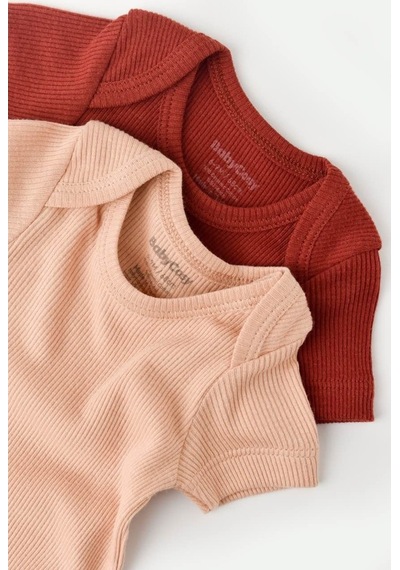 Rebebe Babycosy Modal 2 Li Kısa Kollu Bebek Badi - Bebek Body - Csym1121 (544644517) Somon