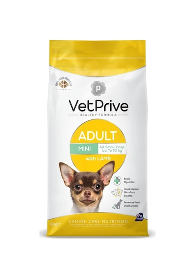 Vet Prive Kuzu Etli Küçük Irk Yetişkin Köpek Maması 8 Kg