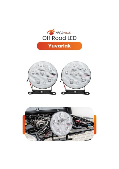 Yuvarlak Led Çalışma Lambası 12v Off Road Projektör Led Güçlü Aydınlatma Spot