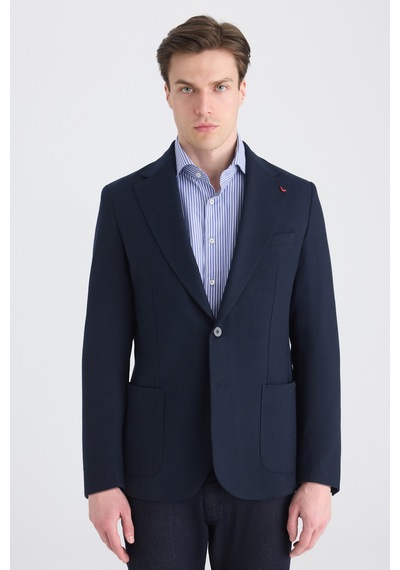 D's Damat Ds Damat Slim Fit Lacivert Diyogonal Kumaş Ceket 5hc04ır06494m 101