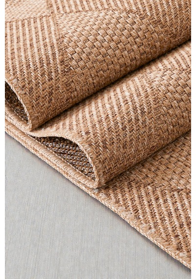 Doğal Jüt Görünümlü Dokuma Kilim Modern & İskandinav Desen Bej Bej