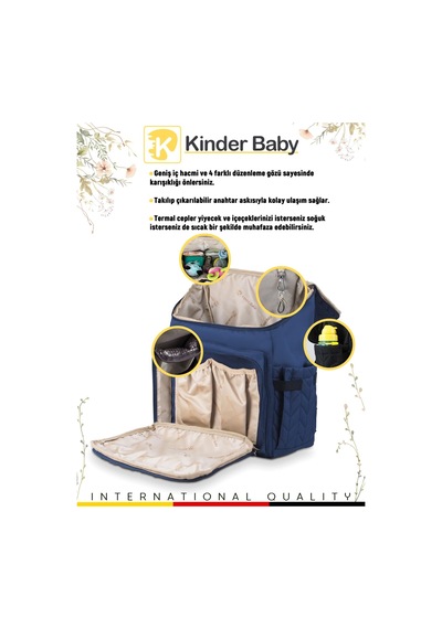 Kinder Baby Merlin Anne Bebek Bakım Çantası Lacivert