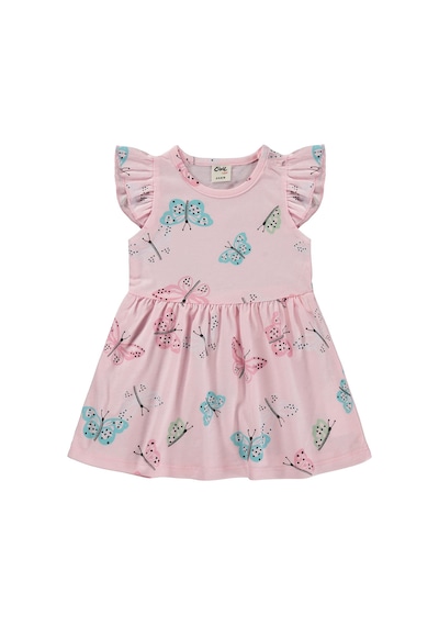 Civil Baby Kelebek Empirme 6-18 Ay Elbise - Pembe