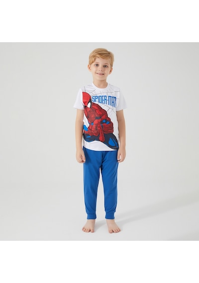 Spider Man D4757-3 Çocuk  Beyaz Pijama