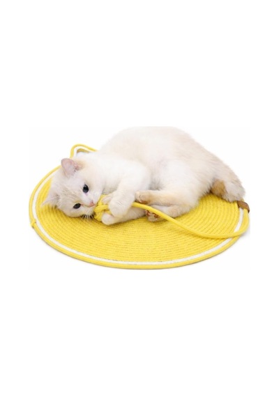 Tr Kedi Oyun Ve Tırmalama Paspası 47 Cm Aktivite Oyuncağı, Doğal Sisal Halatlı, Yuvarlak Kedi Tırmalama Ma