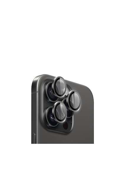 Apple Uyumlu iPhone 16 Pro/16 Pro Max Lens Koruyucu Halka Set - Al8114 Siyah