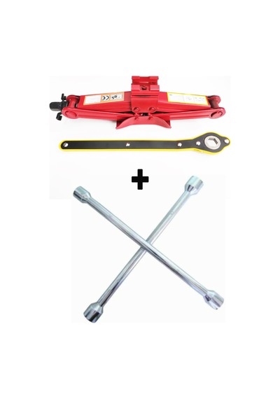 Akordion Kriko Makaslı 1,5 Ton Cırcırlı Kollu+bijon Anahtarı Set