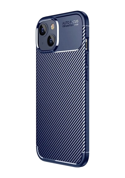 Apple İphone 15 Kılıf Auto Focus Karbon Kapak - Lacivert