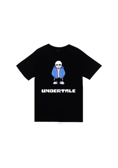 Undertale Baskılı Unisex %100 Pamuk Siyah T-shirt SIYAH