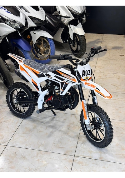 Enbest Benzınlı Çocuk Cros Motoru Hidrolik Frenler 7-17 Yaş Turuncu