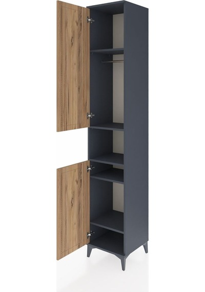Hyperion Dolap 5 Raflı 2 Kapaklı Tek Askılı 44x44x243 Antrasi... Antrasit