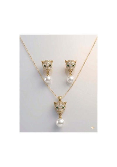 Panter İnci Set Başlı Çelik Altın