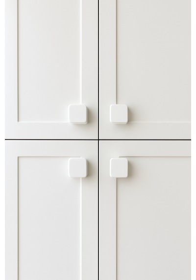 Dolap Kulpu 3,5 X 3,5 Cm Plastik 4 Adet - 30mm Kulp Vidası İle Beraber Gönderilir Beyaz