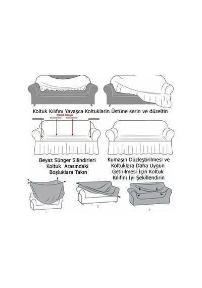 Jakarlı 3 Kişilik Lastikli Kanepe Örtüsü Lastikli Koltuk Örtüsü Koltuk Kılıfı Çubuk Desen Pembe - 808552754 Pembe
