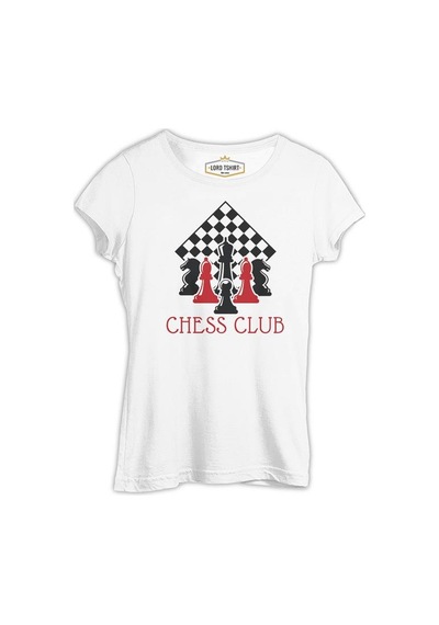 Satranç - Kulüp Beyaz Kadın Tshirt 001