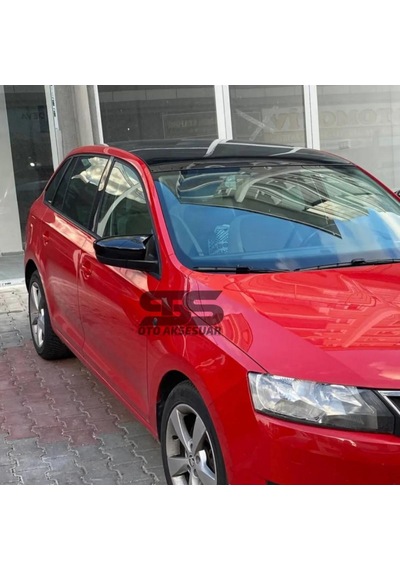 Skoda Rapid 2015-2017 Uyumlu Batman Yarasa Ayna Kapağı Piano Black Abs Plastikk