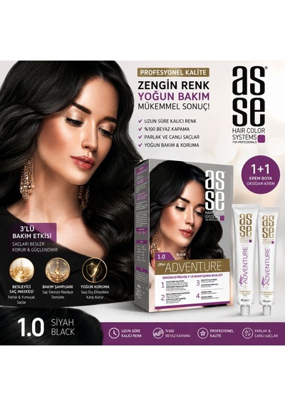 Asse New Adventure 12.00 Extra Platin Saç Boyası Kalıcı Krem Saç Boyası, Oksidan Krem Ve 3 Lü Bakım İçeren Saç Boyama