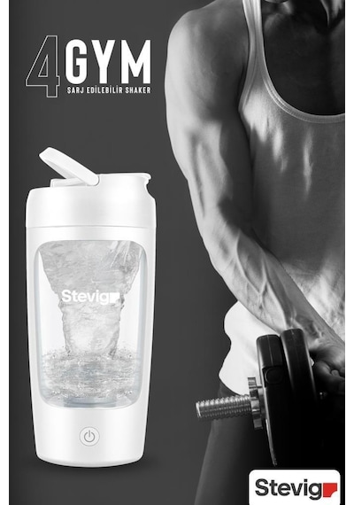 Stevig 4 Gym Şarj Edilebilir Elektrikli Protein Shaker 650 Ml White St-226 Beyaz