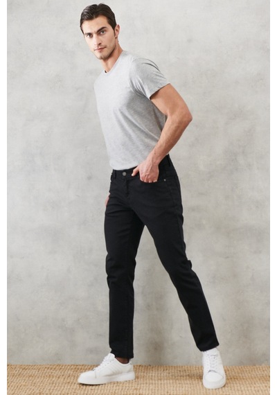 Erkek Sıyah 360 Derece Her Yöne Esneyen Rahat Slim Fit Pantolon Siyah