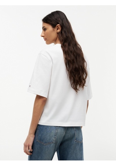 Tommy Hilfiger Classıc Scrıpt Trapeze Tee Kadın Beyaz T-shirt - Ww0ww50948