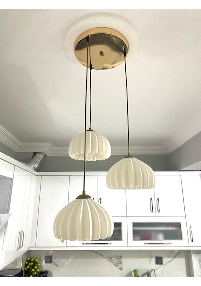 Solis Modern 3 Lü Sarkıt Avize Salon Ve Mutfak Aydınlatması Şık Bohem Tarz Nestvibe Altın