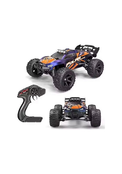 Uzaktan Kumandalı Şarjlı Işıklı 1:14 4wd 55 Km/h Servo Motorlu 2.4ghz Off-road Oyuncak Arazi Arabası Çok Renkli