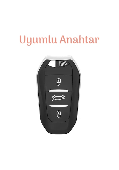 Gma Keys Opel Grandland Corsa F Kasa Astra H Anahtar Kılıfı Sustasız Model Siyah/gümüş