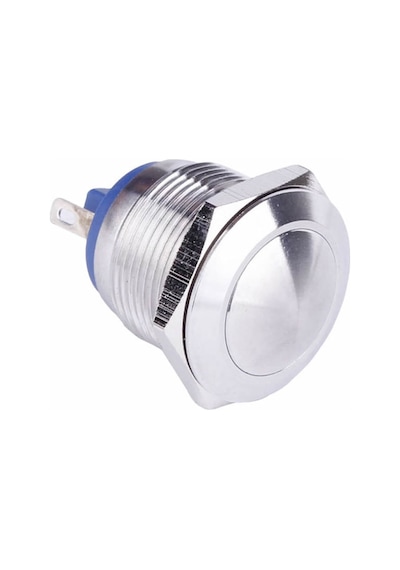 16mm Metal Panel Montaj Yuvarlak Kafa Push Buton NO DC 6A 12V AC 3A 250V IP67 Su Geçirmez Düğme