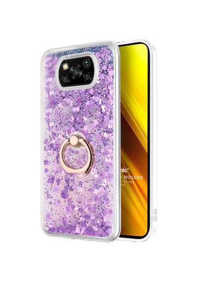 Microsonic Xiaomi Poco X3 NFC Kılıf Glitter Liquid Holder