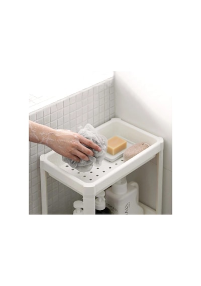 Vesken 4 Katlı Banyo Rafı Mutfak Rafı Balkon Rafı Organizer Raf Dolap Beyaz Beyaz