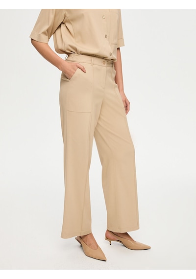 Cep Detaylı Wide Leg Fit Viskon Pantolon S26pnt027 Us26pnt02734 Bej