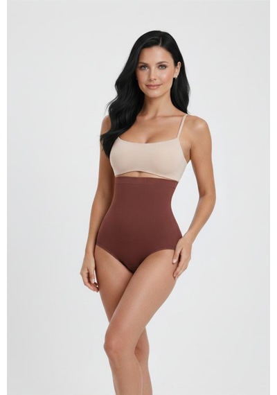 Fit Women Yüksek Bel Göbek Ve Bel Külot Korse 1050 Kahverengi